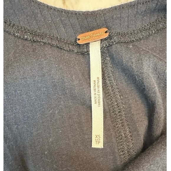 FREE PEOPLE Womens Black Stretch Jersey Strappy Back Fitted V-Neck Tank Top XS - Picture 5 of 6